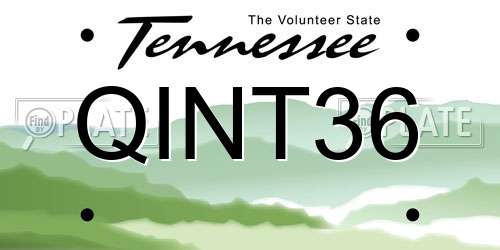 QINT36 Tennessee License Plate