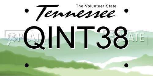 QINT38 Tennessee License Plate