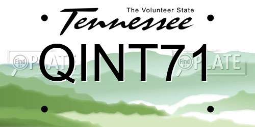 QINT71 Tennessee License Plate