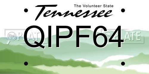 QIPF64 Tennessee License Plate