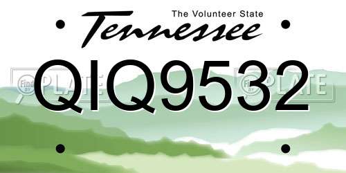 QIQ9532 Tennessee License Plate
