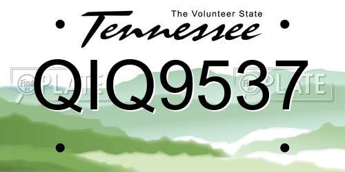 QIQ9537 Tennessee License Plate