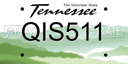 QIS511 Tennessee License Plate