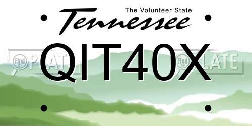 QIT40X Tennessee License Plate