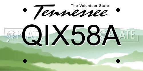 QIX58A Tennessee License Plate