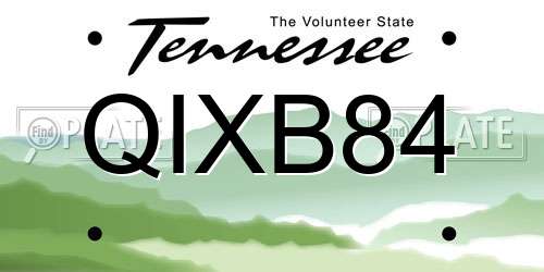 QIXB84 Tennessee License Plate