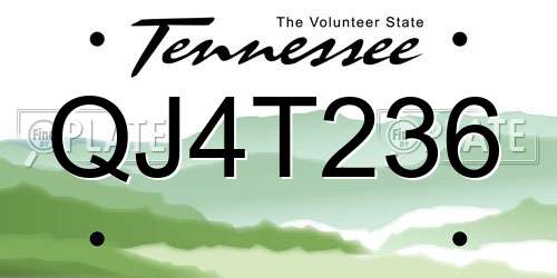 QJ4T236 Tennessee License Plate