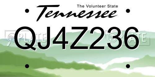 QJ4Z236 Tennessee License Plate