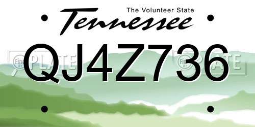 QJ4Z736 Tennessee License Plate