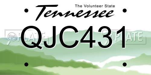 QJC431 Tennessee License Plate