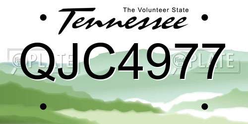 QJC4977 Tennessee License Plate