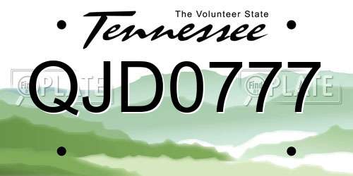 QJD0777 Tennessee License Plate