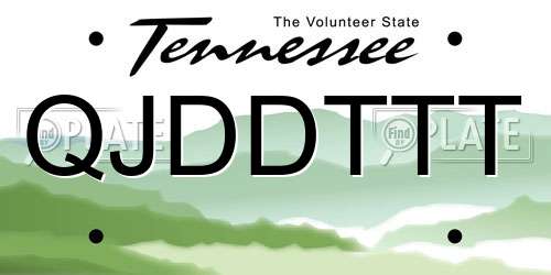 QJDDTTT Tennessee License Plate