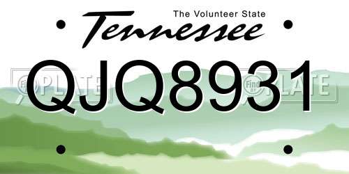 QJQ8931 Tennessee License Plate