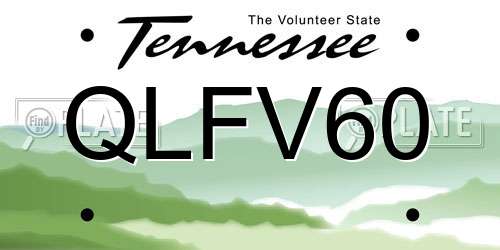 QLFV60 Tennessee License Plate