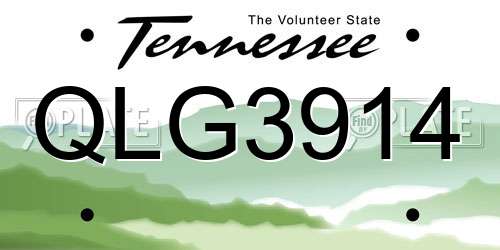 QLG3914 Tennessee License Plate