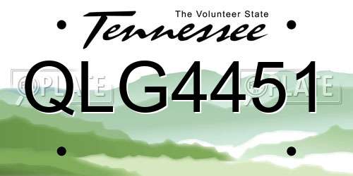 QLG4451 Tennessee License Plate