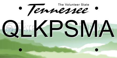 QLKPSMA Tennessee License Plate