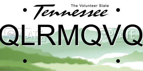 QLRMQVQ Tennessee License Plate