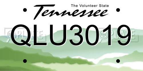 QLU3019 Tennessee License Plate