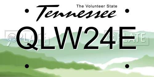 QLW24E Tennessee License Plate