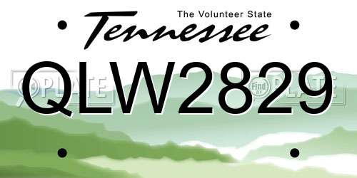 QLW2829 Tennessee License Plate