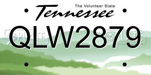 QLW2879 Tennessee License Plate