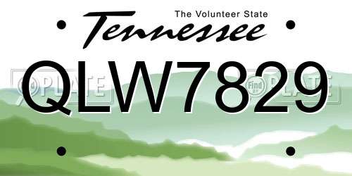 QLW7829 Tennessee License Plate