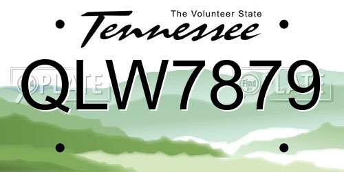 QLW7879 Tennessee License Plate