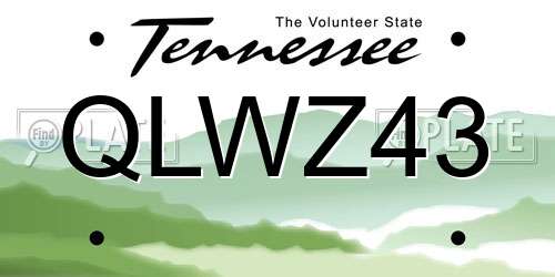 QLWZ43 Tennessee License Plate