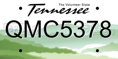 QMC5378 Tennessee License Plate