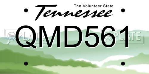 QMD561 Tennessee License Plate