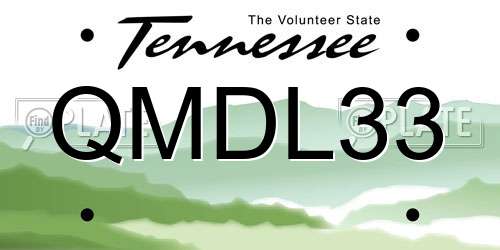 QMDL33 Tennessee License Plate