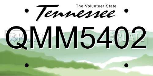 QMM5402 Tennessee License Plate