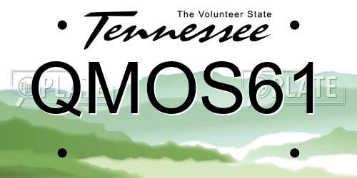 QMOS61 Tennessee License Plate