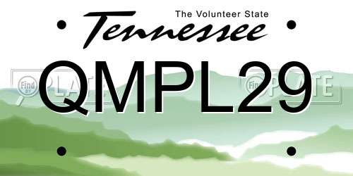 QMPL29 Tennessee License Plate