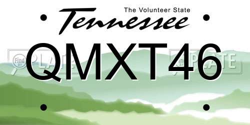 QMXT46 Tennessee License Plate
