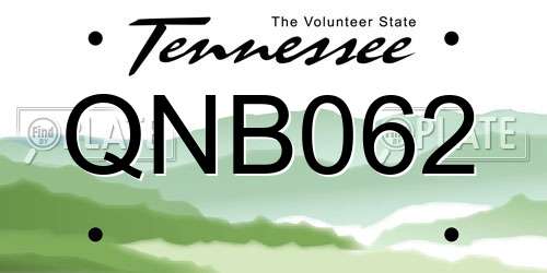 QNB062 Tennessee License Plate