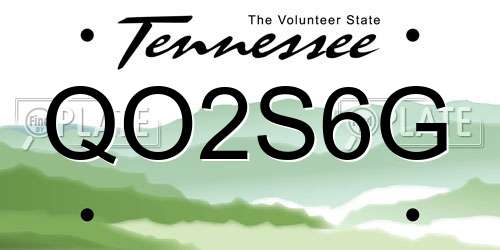 QO2S6G Tennessee License Plate