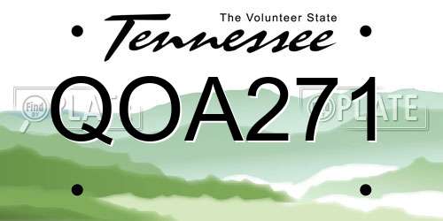 QOA271 Tennessee License Plate