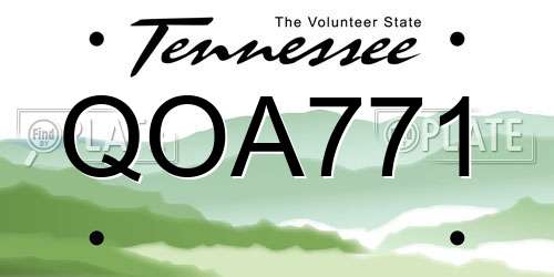 QOA771 Tennessee License Plate