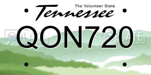 QON720 Tennessee License Plate