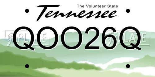 QOO26Q Tennessee License Plate