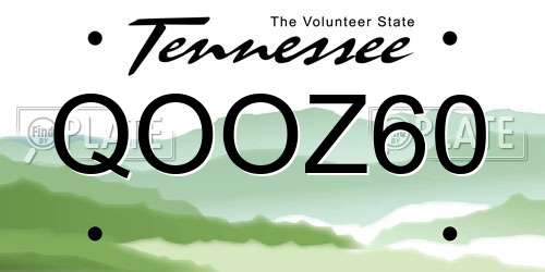 QOOZ60 Tennessee License Plate