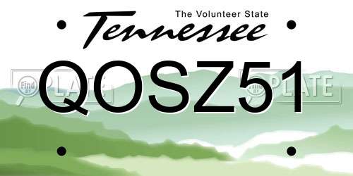 QOSZ51 Tennessee License Plate