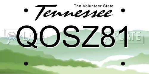 QOSZ81 Tennessee License Plate