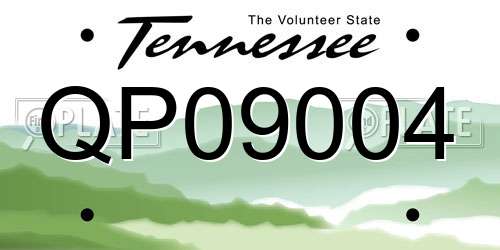QP09004 Tennessee License Plate