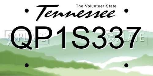 QP1S337 Tennessee License Plate