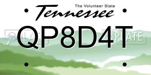 QP8D4T Tennessee License Plate