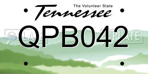 QPB042 Tennessee License Plate